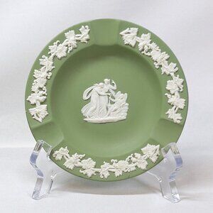 Wedgwood Sage Green Vintage Trinket Dish Vanity Ashtray Jasperware England 1962